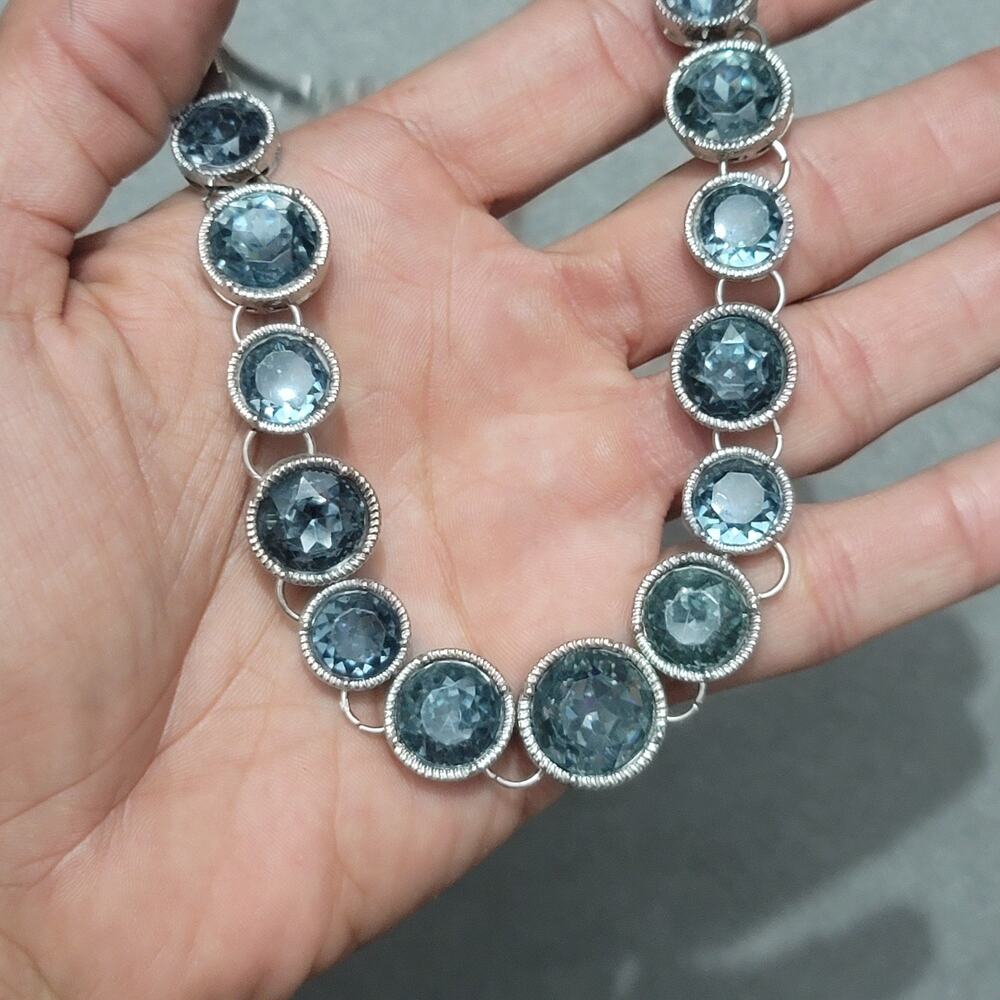 Vera Wang Statement Blue Crystal Necklace